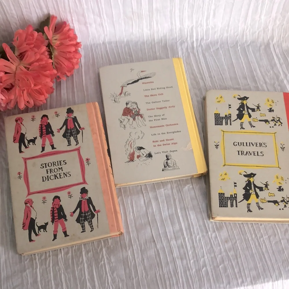 Vintage lot 3 CHARLES DICKENS hardcover childrens books-Gulliver's Travels